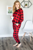 Red and Black Buffalo Plaid Lounge Set