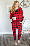 Red and Black Buffalo Plaid Lounge Set