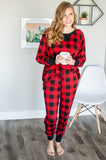 Red and Black Buffalo Plaid Lounge Set