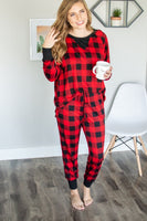 Red and Black Buffalo Plaid Lounge Set