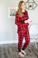 Red and Black Buffalo Plaid Lounge Set