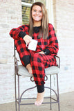 Red and Black Buffalo Plaid Lounge Set