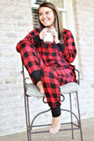 Red and Black Buffalo Plaid Lounge Set