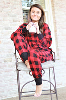 Red and Black Buffalo Plaid Lounge Set