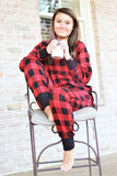 Red and Black Buffalo Plaid Lounge Set