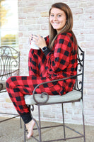 Red and Black Buffalo Plaid Lounge Set