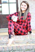 Red and Black Buffalo Plaid Lounge Set