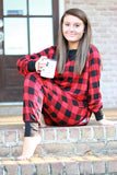 Red and Black Buffalo Plaid Lounge Set