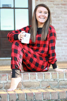 Red and Black Buffalo Plaid Lounge Set