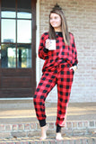 Red and Black Buffalo Plaid Lounge Set