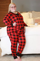 Red and Black Buffalo Plaid Lounge Set