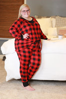 Red and Black Buffalo Plaid Lounge Set