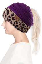 Load image into Gallery viewer, CC Beanie Ponytail Messybun - Leopard - MB-45
