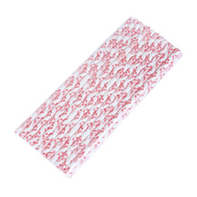 Load image into Gallery viewer, 8&quot; - 25 Pack White/Red Biodegradable - Floral Paper Drinking Straws
