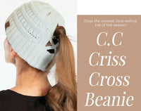 C.C. Criss Cross Ponytail Beanies CCB-1