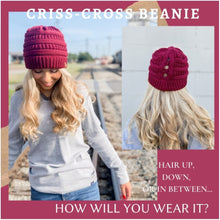 Load image into Gallery viewer, C.C. Criss Cross Ponytail Beanies CCB-1
