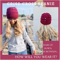 C.C. Criss Cross Ponytail Beanies CCB-1