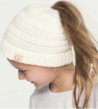 Load image into Gallery viewer, CC BRAND - Kids Messy Bun Beanie Tail Hat
