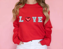 Load image into Gallery viewer, LOVE Chenille Patch Sweatshirt | Red
