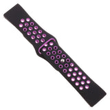 Fitbit Versa Perforated Watchband - Black & Purple , Pin & Tuck Style