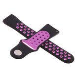 Fitbit Versa Perforated Watchband - Black & Purple , Pin & Tuck Style