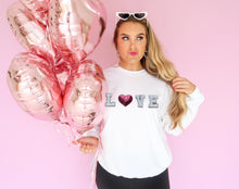 Load image into Gallery viewer, LOVE Chenille Patch Sweatshirt | White
